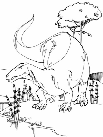 Camptosaurus Jurassic Dinosaur Coloring Page